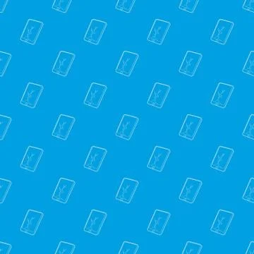 Gadget crack screen pattern vector seamless blue Stock Illustration