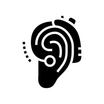 Gadget for deaf glyph icon vector illustration Illustrazione stock