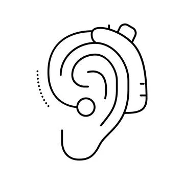 Gadget for deaf line icon vector illustration Illustrazione stock