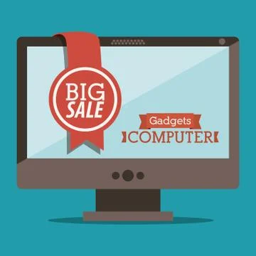 Gadget design over blue background, vector illustration Illustrazione stock
