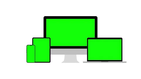 Gadget Device Set Mockup Green Screen Stock Footage 247451887