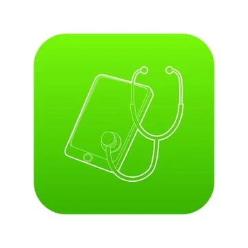 Gadget in diagnostic process icon green Illustrazione stock