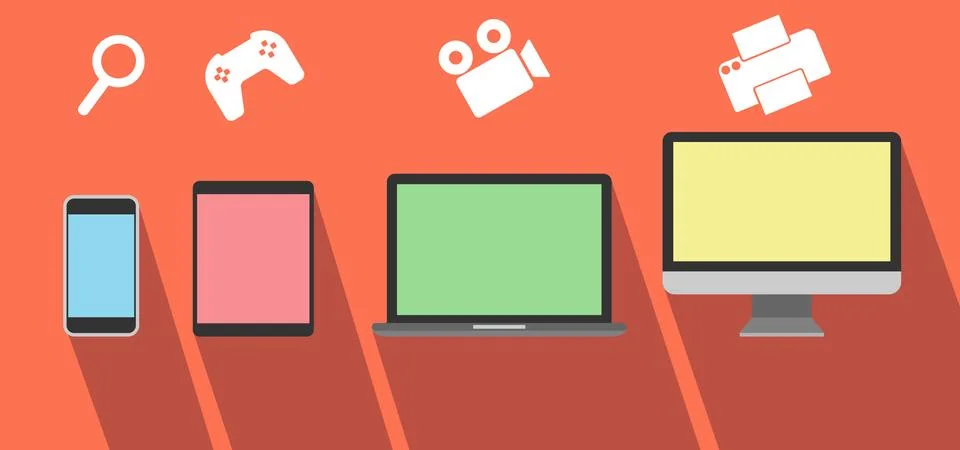 Gadget function from screen size Stock Illustration