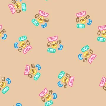 Gadget geek tech enthusiast vector seamless pattern Illustrazione stock