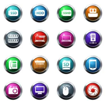 Gadget icon set Stock Illustration