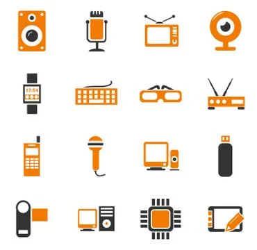 Gadget icon set Stock Illustration