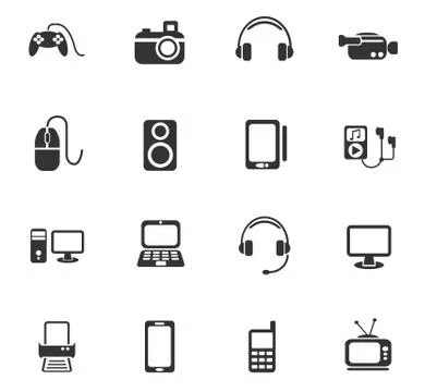 Gadget icon set Stock Illustration