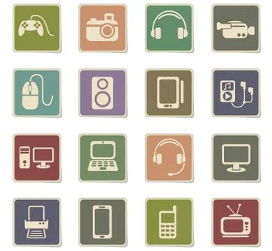 Gadget icon set Stock Illustration