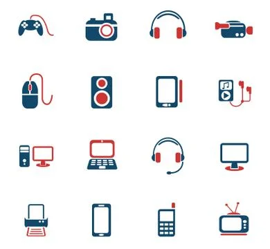 Gadget icon set Stock Illustration