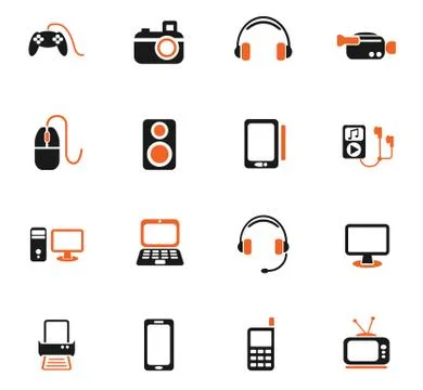 Gadget icon set Stock Illustration