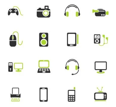 Gadget icon set Stock Illustration