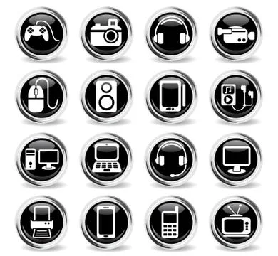 Gadget icon set Stock Illustration