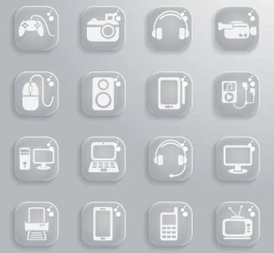 Gadget icon set Illustrazione stock