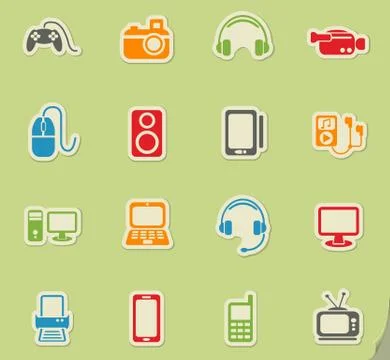 Gadget icon set Stock Illustration