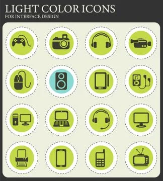 Gadget icon set Stock Illustration