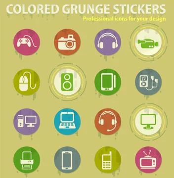 Gadget icon set Stock Illustration