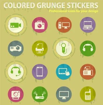 Gadget icon set Stock Illustration