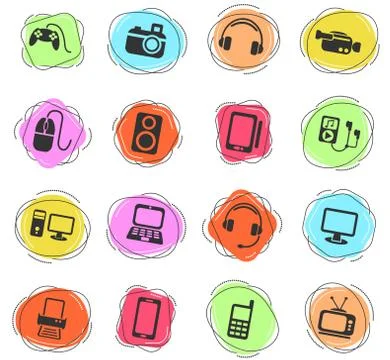 Gadget icon set Stockillustratie