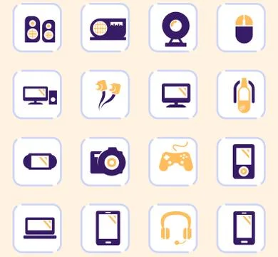Gadget icons set Stock Illustration