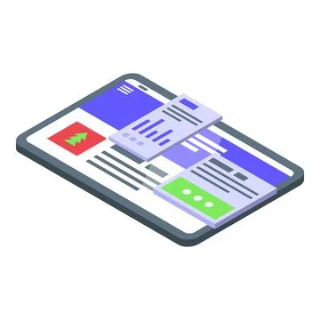 Gadget interface icon, isometric style Stock Illustration