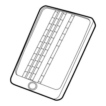 Gadget matrix screen deffect icon, outline style Stock Illustration