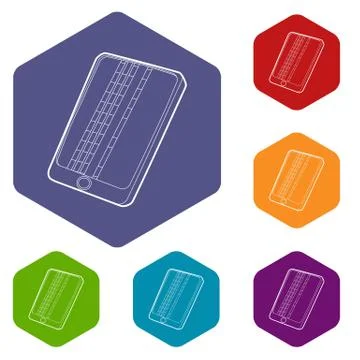 Gadget matrix screen deffect icon, outline style Stock Illustration