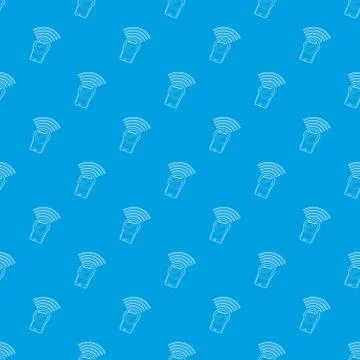 Gadget no wi-fi pattern vector seamless blue Illustrazione stock