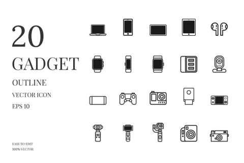 Gadget Outline Stock Illustration