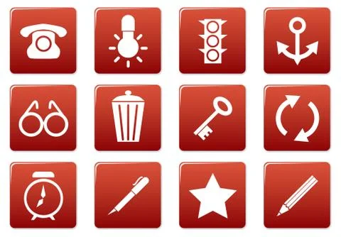 Gadget square icons set. Stock Illustration