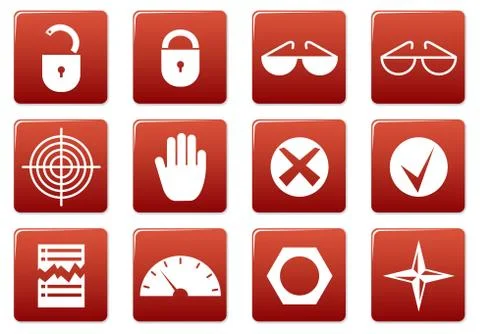 Gadget square icons set. Illustrazione stock
