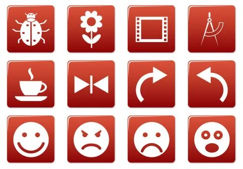 Gadget square icons set. Stock Illustration