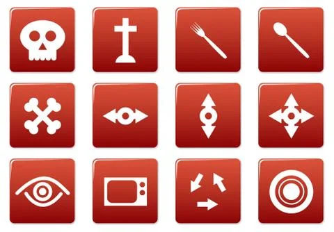 Gadget square icons set. Stock Illustration