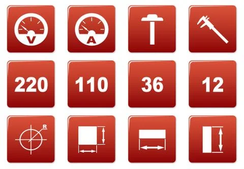 Gadget square icons set. Stock Illustration