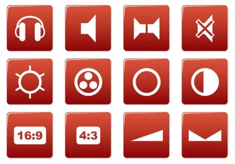 Gadget square icons set. Stock Illustration
