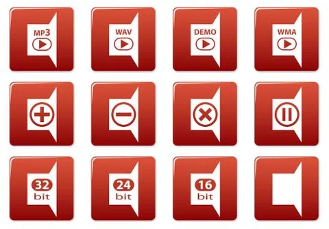 Gadget square icons set. Stock Illustration