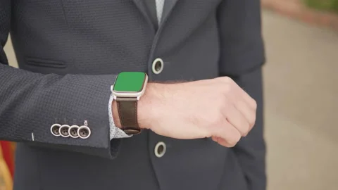 Gadget Touch Wrist Watch Smart Display Technology Device Wristwatch Screen Stock Footage 144673918