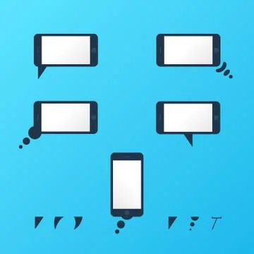 Gadget Vector smartphone empty speech bubbles Stock Illustration