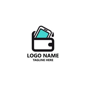 Gadget wallet logo design vector Stock Illustration