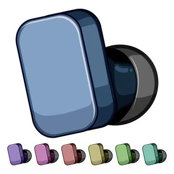 Gadget wireless earphones cartoon vector graphic Stock Illustration