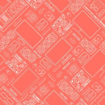 Gadgets and devices pattern collection Stock Illustration