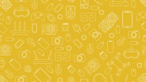 Gadgets and devices pattern collection Stock Illustration