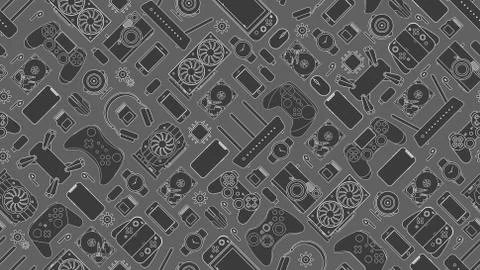 Gadgets and devices pattern collection Stock Illustration