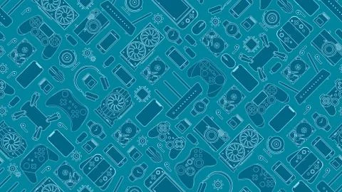 Gadgets and devices pattern collection Stock Illustration