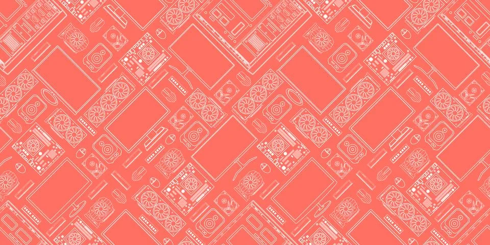 Gadgets and devices pattern collection Stock Illustration