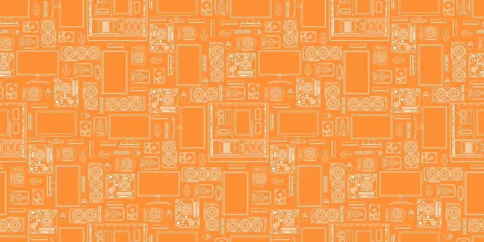 Gadgets and devices pattern collection Stock Illustration