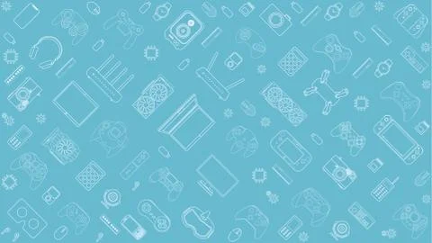 Gadgets and devices pattern collection Stock Illustration