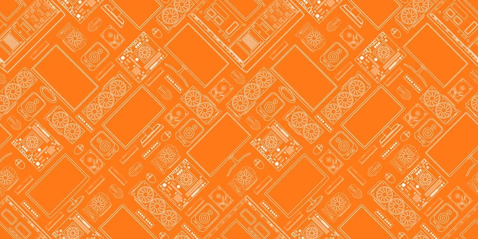 Gadgets and devices pattern collection Stock Illustration