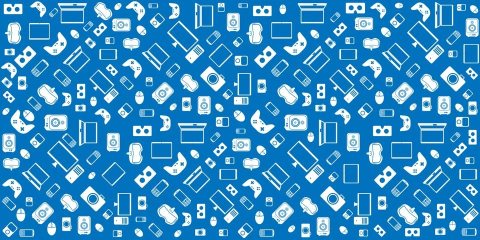 Gadgets and devices pattern collection Stock Illustration