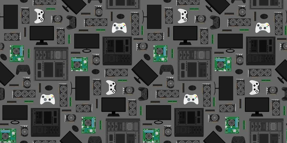 Gadgets and devices pattern collection Stock Illustration