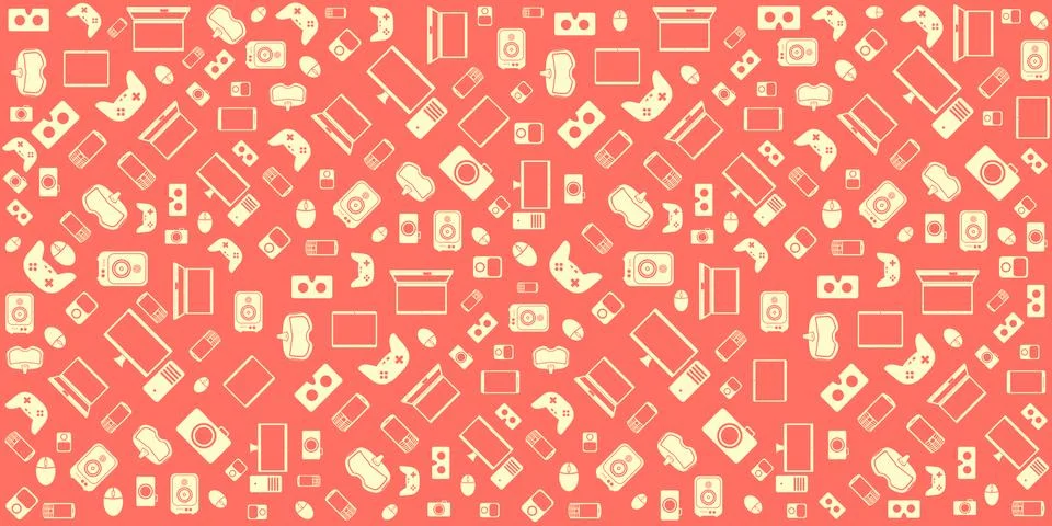 Gadgets and devices pattern collection Stock Illustration